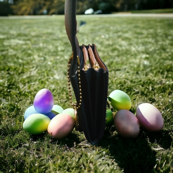 Beautiful Petite Navy Blue Bow Front Elegant Designer Shoulderbag Set - Picture 8 of 8